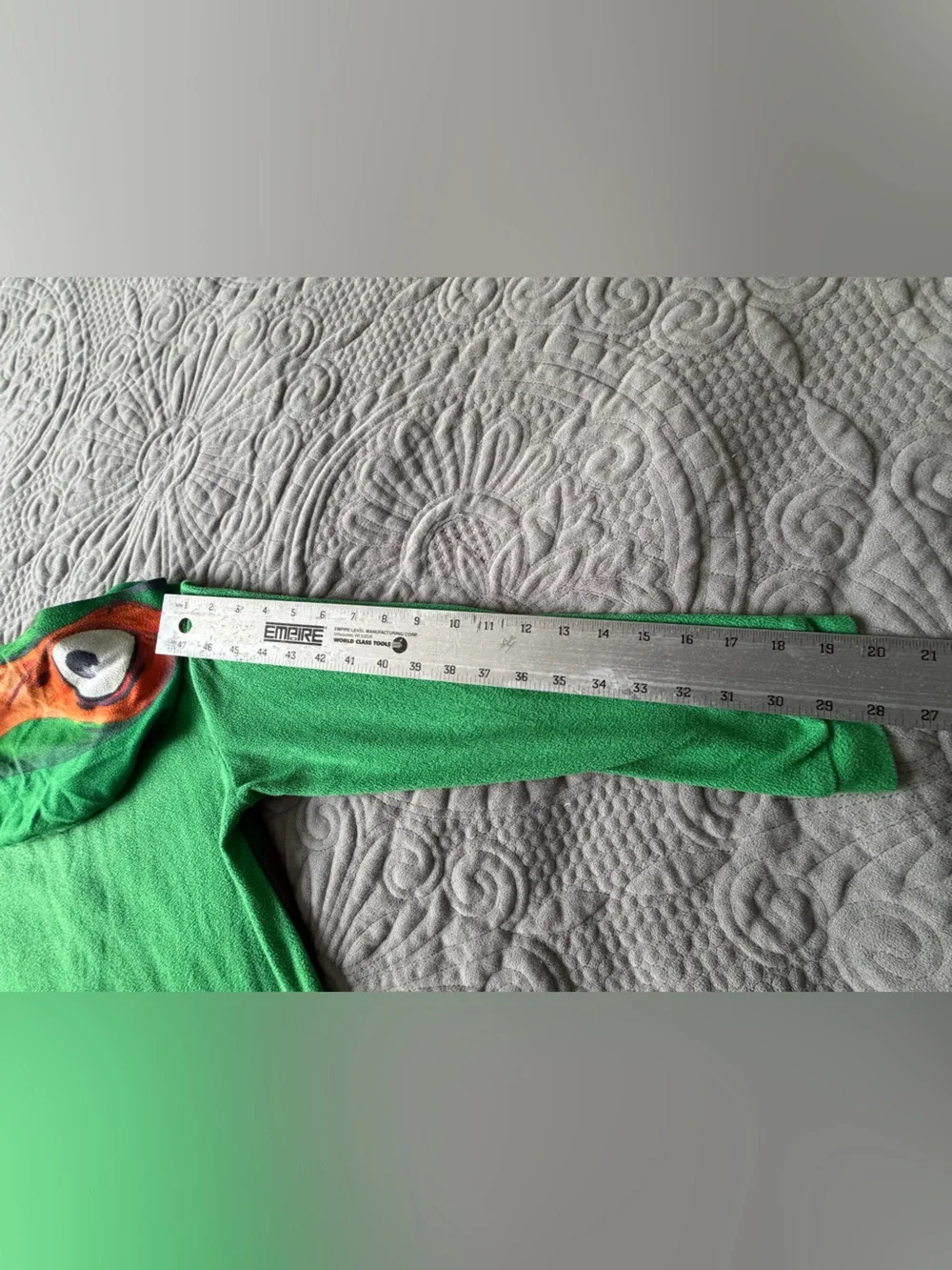 TMNT Mutant Mayhem Michelangelo Hooded Fleece Pajamas Boys Size 10/12 Costume